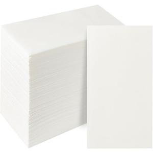 PEACHICHA Disposable Hand Towels, Linen Feel Guest Towels, Cloth Like Paper Napkins, Thick, Elegant, Absorbent White Hand Towels For Kitchen, Parties, Bathroom, Events, 7.8” X 15.7”, Total 100 Pcs