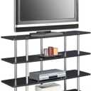 Convenience Concepts Designs2Go No Tools XL Highboy 4-Tier Stand Entertainment Center 55 Inches, Modern TV Console with Shelves for Living, Family Room, 47.25", Black