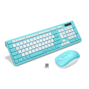RECCAZR Wireless Keyboard and Mouse Combo for Windows, 2.4 GHz Wireless, 12 Multimedia and Shortcut Keys, 3-Year Battery Life, for PC, Laptop(Blue)