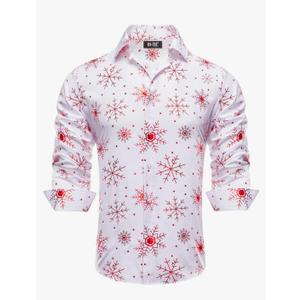 Hi-Tie Mens Christmas Dress Shirts Long Sleeve Casual Ugly Santa Claus Button Down Xmas Shirts for Men Party Holiday 3XL