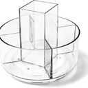 Rotating Acrylic Pen Holder, Clear Pencil Holder for Desk, 360 Degree Rotating Makeup Brush Holder and Storage Organizer, Modern Desk Organizer for School, Home and Office.