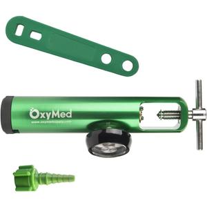 Mini Oxygen Flow Control Regulator with CGA 870 Gauge Connection, Brass Sleeve, Latex Free, 0-15LPM (CGA870L-DISS)