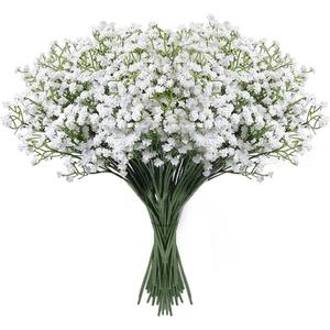 Babys Breath Artificial Flowers,18 Pcs Gypsophila Real Touch Flowers for Wedding Party Home Garden Decoration White