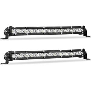Zmoon 12 Inch LED Light Bar, 144W Spot Flood Combo Beam Light Bar, 8000 lm 6500K White, IP67 Waterproof Offroad Light Bars for Trucks, SUVs, Jeeps, ATVs, Boats, 2-Pack
