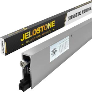 Commercial Automatic Door Bottom, Clear Anodized, 5/8W x 36''L x 1-7/8H, Aluminum Automatic Door Bottom, Surface Applied or Semi-Mortise, with Neoprene Insert, JS-4131RL