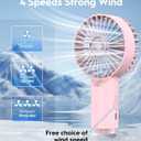 Portable Personal Misting Fan, Handheld Rechargeable Cooling Fan, 3-Speed, Suitable for Travel, Beach and Office Use Pink