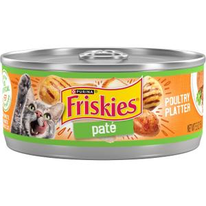 Purina Friskies Wet Cat Food Pate, Poultry Platter - (Pack of 24) 5.5 oz. Cans (EXP 03/24/28)