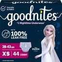 Goodnites Girls' Nighttime Bedwetting Underwear, Size Extra Small (28-43 lbs), 44 Ct (2 Packs of 22)