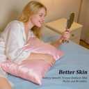 Satin Pillowcase for Hair and Skin, Soft and Cooling Similar to Silk Pillow Cases Queen Size Set of 2 with Envelope Closure Gift for Women Men Beauty Sleep, 20x30 Inches, Pink