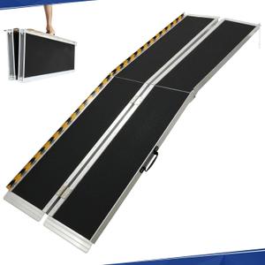 PENSUN 8FT Wheelchair Ramp, 96" L x 29" W Threshold Ramps, Non-Skid Portable Foldable Wheelchair Ramps for Steps, Lightweight with Handle, for Home, Stairs, Doorways, Curbs / 600lbs Capacity (8FT)