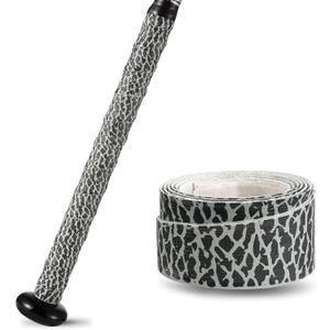5 x 1.1mm Bat Grip Tape, Greek Key Double-Stamping Textured, Baseball & Softball Bat Tape for All-Weather Performance, Non-Slip, Precut for Easy Install (Zebra)