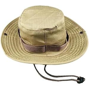 Bucket Hat Camo Hunting Wide Brim Canvas Sun Fishing Outdoor Unisex Men Cap Boonie Hats Military Summer, Light Khaki, Size: One Size-Medium