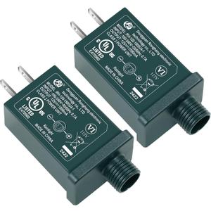 Christmas Tree Plug Adapter, 12V 1.5A Green Class 2 Power Supply for Outdoor Inflatable Decoration - Inflatable Plug Replacement Ip44 Power Adapter for Christmas inflatables, LED String Light (2 Pcs)