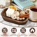 5 Pack Wooden Dough Bowls, Dough Bowls for Candle with Fire-resistant Coating, Rustic Paulownia Wood Bowl, Kitchen Table Home Bathrooms Farmhouse Decoration (9.5 x 5.5 x 1.6 Inch, Brown) (5)