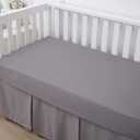 Belsden 3 Pack Microfiber Durable Crib Sheets Fitted, Silky Soft Smooth Breathable Baby Sheets Set for Boys Girls, 28''x 52'' Fits Standard Crib and Toddler Mattresses, White + Gray + Lt Gray (White & Grey & Light Grey)