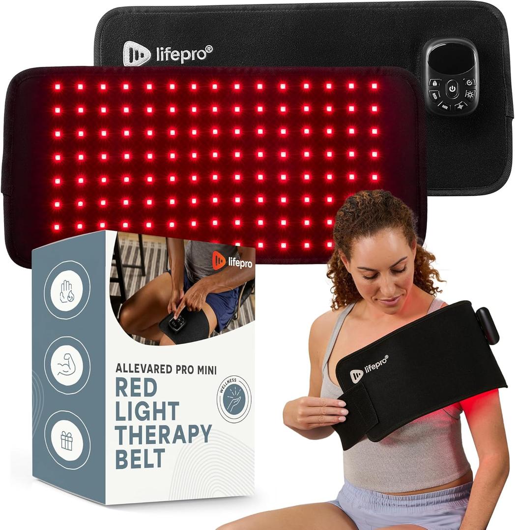 Lifepro Red Light Therapy Belt  Infrared Red Light Therapy for Body, Back and Shoulder with Triple Chip LEDs, Allevared Belt with 660nm & 850nm Wavelengths  for Daily Comfort & Wellness Support