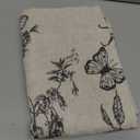 jinchan Floral Curtain Valance for Windows 16 Inch Linen Valance for Kitchen Living Room Rustic Cottage Farmhouse Flower Butterfly Curtain Rod Pocket 1 Panel Double Layer Blackout Black on Beige