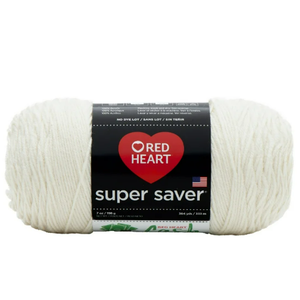 Red Heart Super Saver White Yarn - 3 Pack of 198g/7oz - Acrylic - 4 Medium (Worsted) - 364 Yards - Knitting/Crochet 2 White, 1 Blue