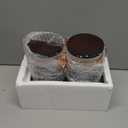 Glass Coffee Container with Wooden Shelf, 2 x 40 FLOZ Coffee Bean Storage with Sealed Closure Clips and Copper Spoon, Kitchen Large Capacity Food Storage Jar, Ground Coffee Container