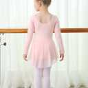 MdnMd Toddler Girls Long Sleeve Ballet Leotards Dresses Dance Skirt Ballerina Tutu Outfits (2-4T)