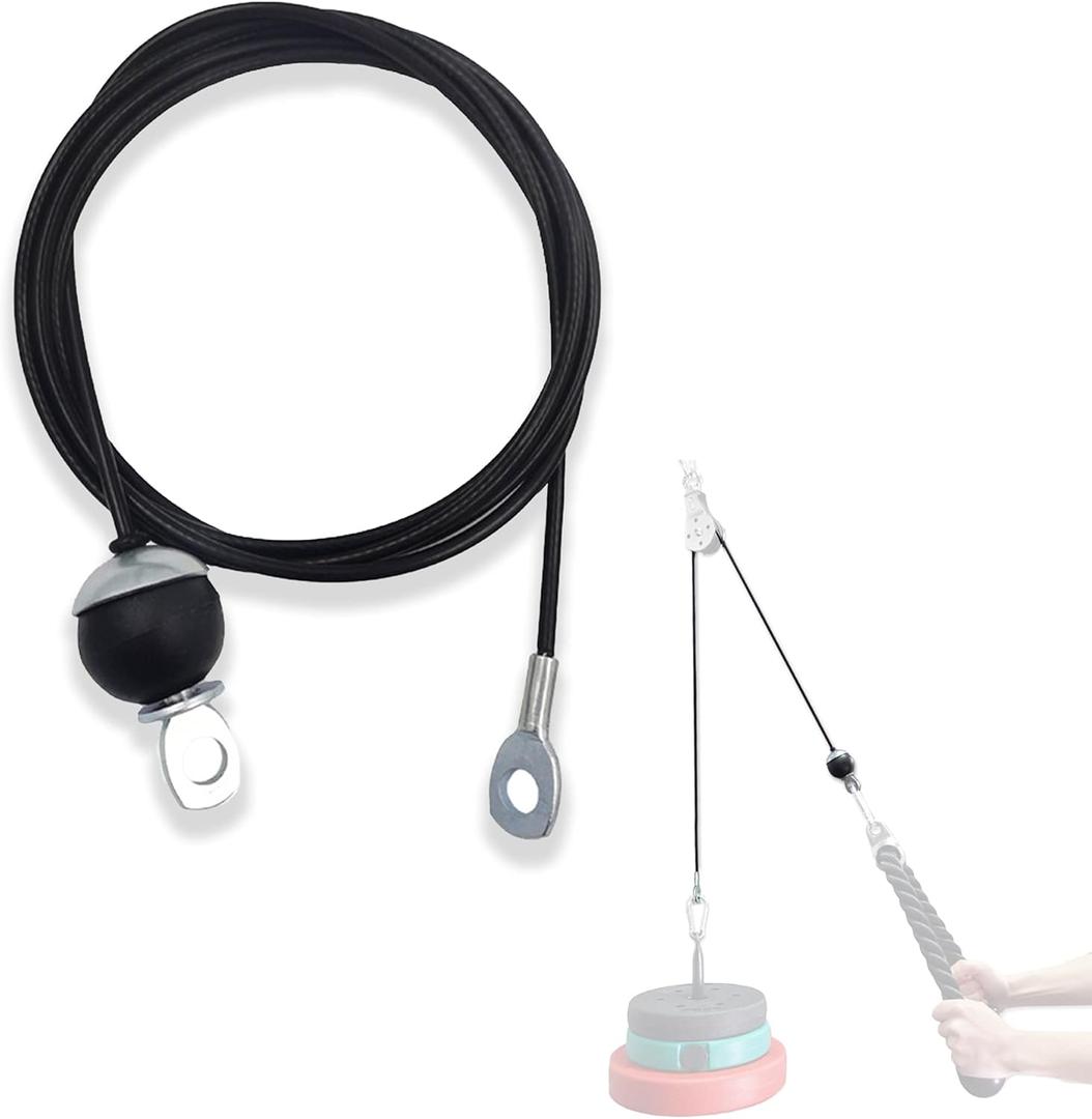 J Bryant Fitness Gym Replacement Cable Fitness Pulley Thick 5mm Heavy Duty Steel Wire Rope for Home Gym Cable Pulley Machine Accessories (144")