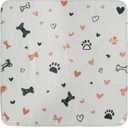 PUPIBOO Washable Pee Pads for Dogs and Cats - Super Absorbent Reusable Puppy Training Pads - 100% Waterproof, Leak-Proof & Non-Slip Whelping Pads for Pet Housebreaking (36 x 36 Inch (Pack of 2), Paws Bones & Hearts)