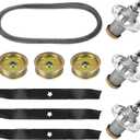 Lawn Mower 61 inch Deck Rebuild Kit Compatible with Hu sqvarna MZ6128 FD61M - Includes 3 Spindles 539112170, 3 Blades 134149, 3 Pulley 539132728 and 1 Belt 522795901