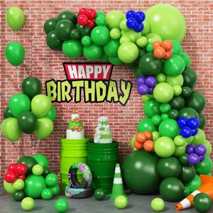 Turtle Balloons Turtle Birthday Party Decorations, Balloon Garland Arch Kit, Dark Green Sage Green Latex Balloons for Cartoon Turtle Theme Video Game Baby Shower Birthday Party Decor (Green/Purple/Orange/Blue/Red)