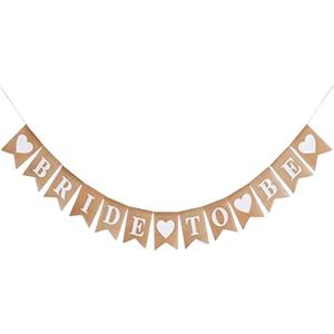Bride to Be Burlap Banner for Bridal Shower, Bachelorette, Engagement and Wedding Party Decorations