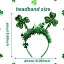 4 x St Patricks Day Headband Glitter Green Shamrock Headbands for St Patricks Day Accessories Women