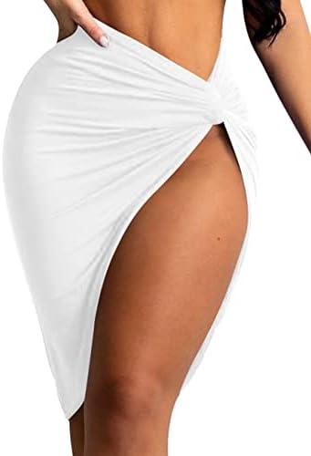 Mizoci Women's Swimsuit Coverup Beach Wrap Skirt Bathing Suit Bikini Cover Up for Swimwear, Size S, White
