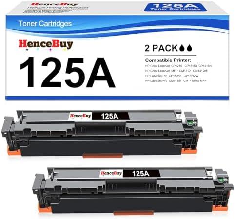 HenceBuy 125A Toner Cartridge High Yield Compatible for HP 125A Color Laserjet CM1312 MFP CM1312nfi CP1515n CP1518ni CP1215 CP1515n Printer (1 Pack-Black)