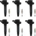 Autodevil UF553 Ignition Coil Pack Iridium Spark Plugs Set of 6 Fits for 3.7 3.5 V6 Ford Edge Flex Taurus Lincoln MKS MKT MKZ MKX Mercury Sable 2008-2016 Replaces# UF595 5019