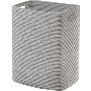 MEGASKET Large Laundry Hamper 16"x13"x22" - Tall Woven Laundry Basket, Cotton Rope Dirty Clothes Hamper, Baby Kids Nursery Wicker Laundry Basket, Bedroom Aesthetic, Soft Laundry Bin, Gray Hamper, 75L