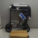 Drive Medical Lightweight Folding Transport Wheelchair - Reliable Mobility Support - Durable Steel Frame - Swing-Away Footrests - Compact Travel Design - Silver (1 Count (Pack of 1))