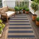 Striped Easy Jute 3x5 Outdoor Rug Washable Non Slip Khaki Rugs for Entryway Indoor Outdoor Farmhouse Neutral Door Mat for Backyard Patio Proch Living Room