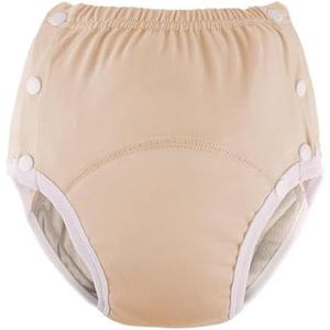 Cotton Incontinence Pants for Adults: Washable, Breathable, Adjustable Leak-Proof Underwear for Elderly (Yellow, 3XL)