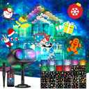 Christmas Projector Lights Outdoor, 3-in-1 with Remote & Timer, Waterproof Holiday Projection Lamp with HD Festive Patterns for Yard, Garden & Party Decorations
