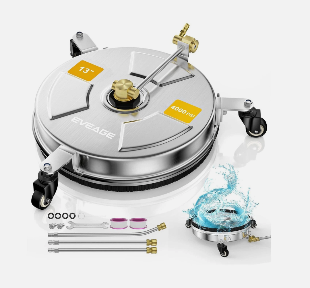 EVEAGE 2-in-1 Surface Cleaner & Undercarriage Pressure Washer Attachment, Compact 13" Pressure Washer Surface Cleaner with Wheels, Reversible Power Washer Surface Cleaner for Sidewalk Driveway