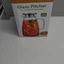Glass Pitcher with Lid, 3 Liter 100oz Water Pitcher with Handle and Spout for Fridge, Borosilicate Glass for Iced Tea, Juice, Sangria, Cold/Hot Beverage, Large Jug