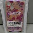 Case for iPhone 14 Exquisite Colorful Retro Oil Painting Cute Wave Edge Frame Phone Cover Soft Durable TPU Camera Protection iPhone 14 Case for Women Girls (Green/Purple Flower)