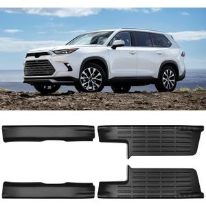 BIBLOZ Inside Door Sill Protector Compatible with Toyota Grand Highlander 2024 2025 2026 Accessories LE/XLE/Limited/Platinum Door Sill Guards Trim(Not for Highlander)