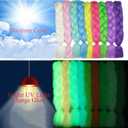 5pcs Colorful Braiding Hair 24inch Colored Hair Extensions for Braids Rainbow Jumbo Braids Glow in the Dark Hair