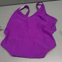 Foxiny Sexy Backless Cheeky High Cut Leg Thong V Neck One Piece Swimsuit (Purple, M)