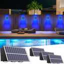 REINHARDT Solar Fence Lights RGB Solar Wall Lights Outdoor Modern with Color Changing & Solid Color Mode Waterproof Outside Christmas Lights for Backyard Garden Porch Pool -RGB 4 Pack