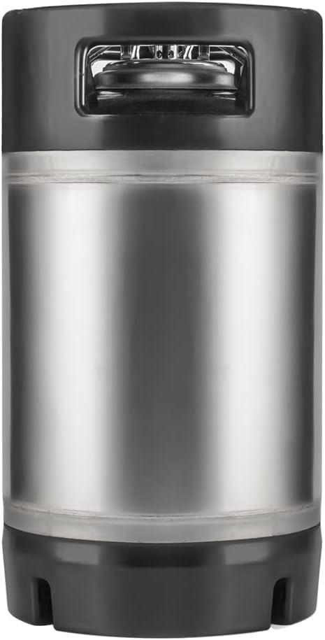 TMCRAFT New 3 Gallon Ball Lock Keg, Stainless Steel Beer Keg with Dual Rubber Handle for Home Brew