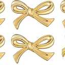 MorningRo 6  Pcs Bow Drawer Knobs Metal Bow Dresser Knobs Vintage Handles for Dresser Gold Handles for Home Bedroom Kitchen Cabinets Hardware Cupboard, 1.6 x 1 Inches