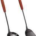 Spatula & Ladle Wok Tool Set, 14.2-15 inches wok utensils, Stainless Steel wok spatula