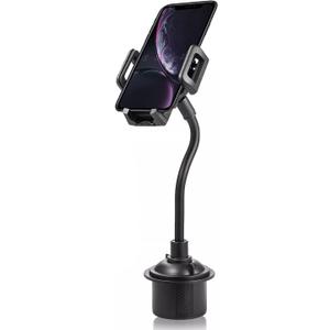 Car Cup Holder Phone Mount, Universal Adjustable Gooseneck Cup Holder Cradle for Cell Phone - Securely Holds Phones up to 4.1' Wide - 360 Rotatable Cradle
