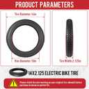 14 x 2.125 Tubeless Electric Bike Tire,14x2.125/57-254 E-Bike Tire with PVR60 Valve for 14 Inch Electric Folding Bikes,Electric Bicycles and E-Scooters